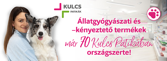 A Kulcs Patikák 70 tagpatikájában beszerezhetőek állatgyógyászati termékek