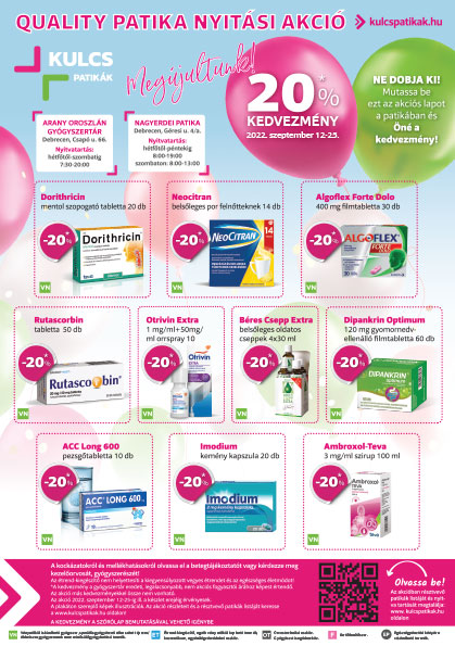 Szeptemberi ÁRESŐ 9 Kulcs Quality Patikában