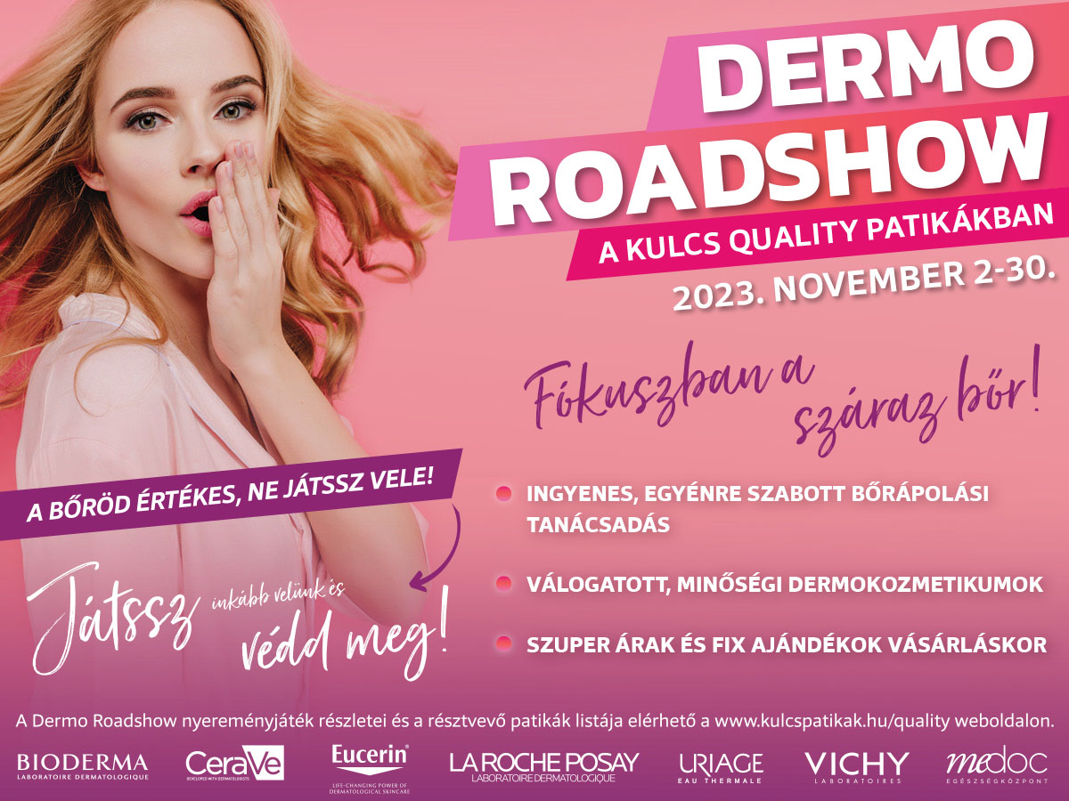 Novemberben vár a Dermo Roadshow - Védd meg a (száraz) bőrödet és pörgesd meg a szerencsekereket! Novemberben vár a Dermo Roadshow - Védd meg a (száraz) bőrödet és pörgesd meg a szerencsekereket!